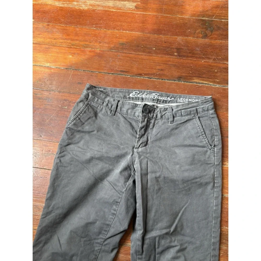 Eddie Bauer‎ Lined Pants Womens 4 Gray Boyfriend Relaxed Legend Wash Chino